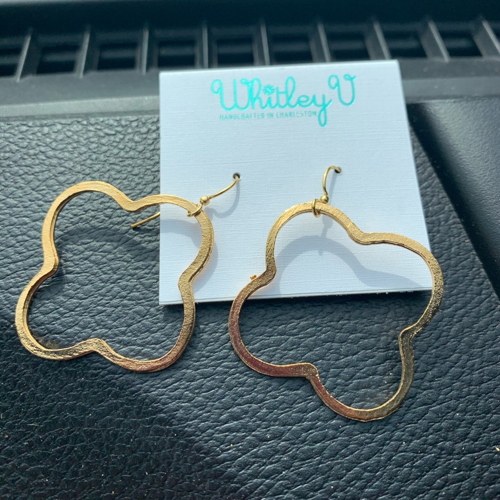 Copper Penny gold earrings